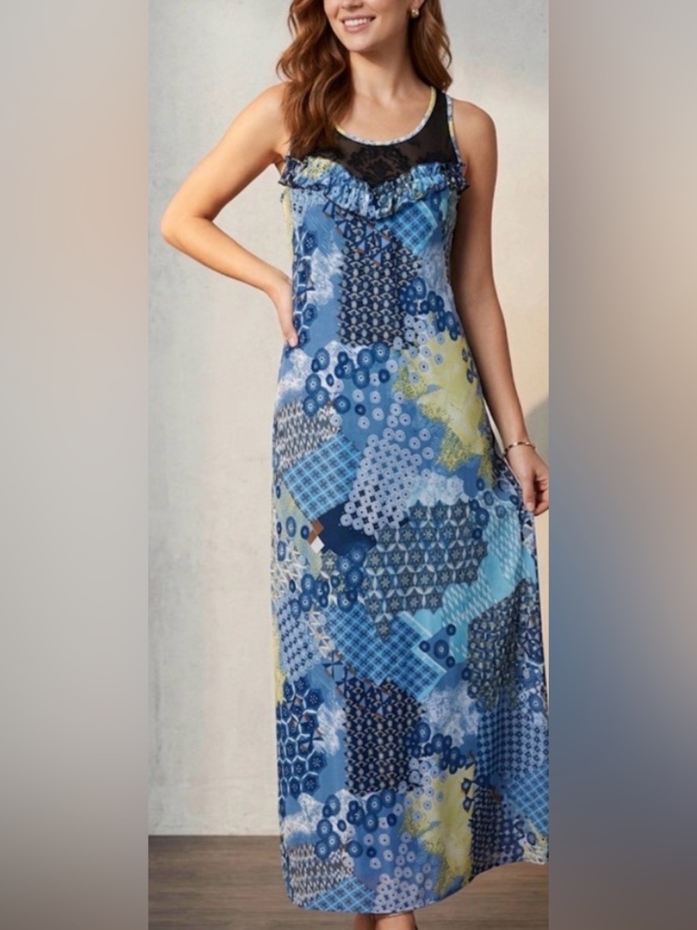 NWT!! Julia Fashion Boutique Beach Sleeveo Maxi Dress Size Small